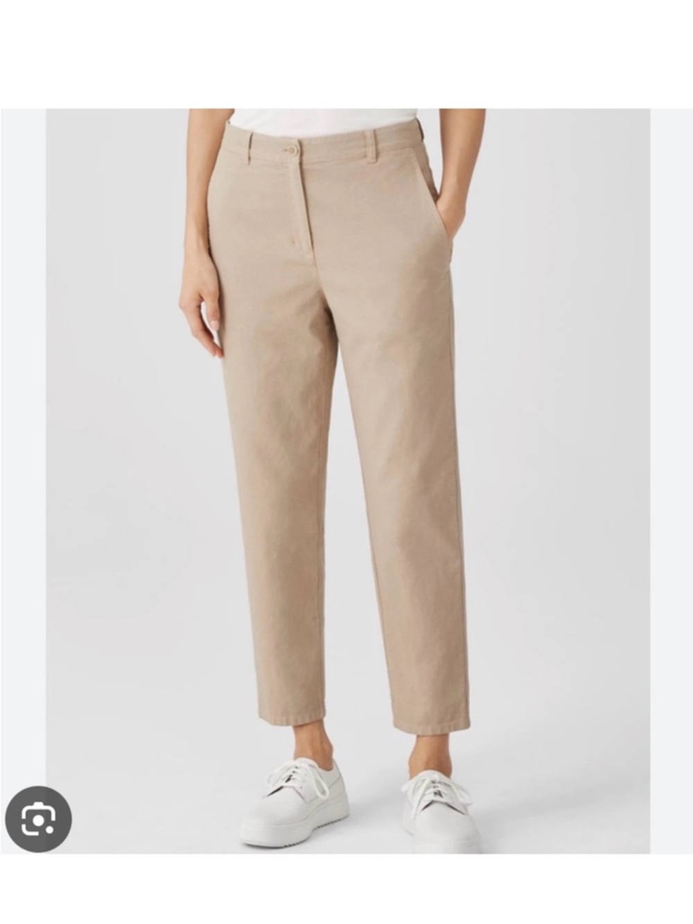 Eileen Fisher Khaki Straight-Leg Pants Size 8